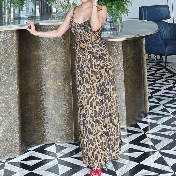 Leopard Print Ruffle Dress - Picture 3 of 4